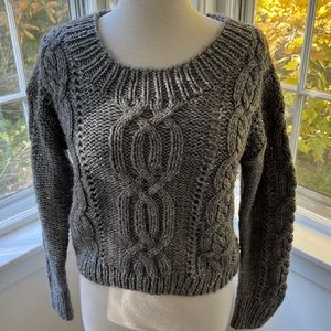 WEARING YOUR HEART ON YOUR SLEEVE chunky soft short scoop neck cables